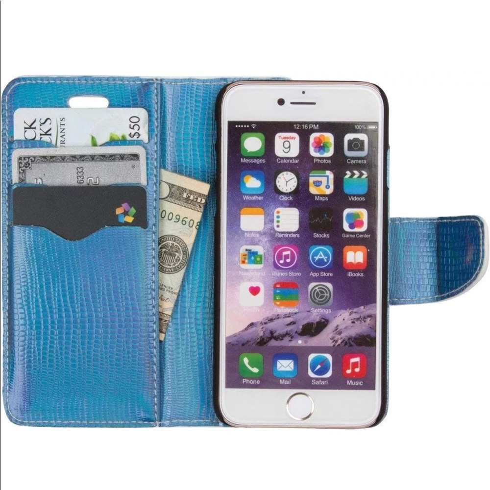 BRAND NEW Candywirez Vegan Leather Blue WalletCase